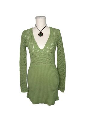 Zara Sage Green Crochet Knit dress